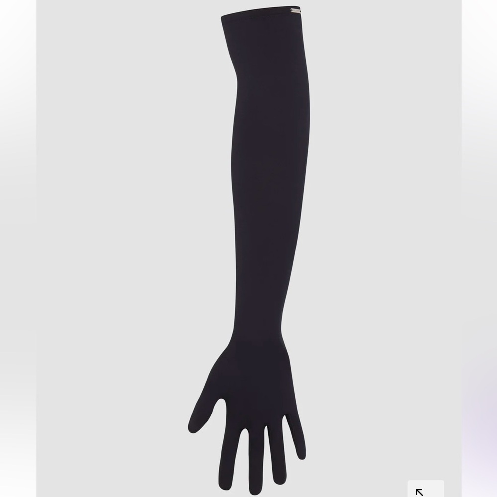Savage X Fenty Black Caviar LOVELINE SATIN OPERA GLOVES (XS-XL) - Picture 2 of 9